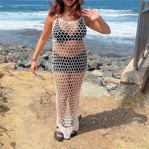 Beachy cover up net dress.